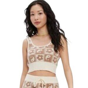 AMERICAN EAGLE Patterned Sweater-Knit Crop Top - Size XS